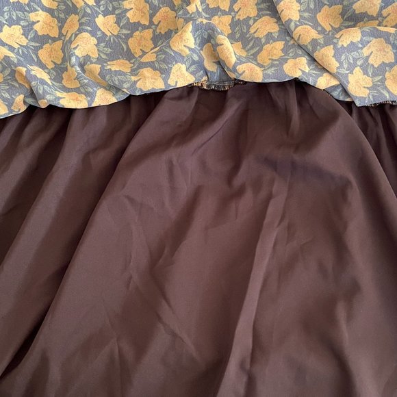 NWT Sam Edelman Black Yellow Floral Long Sleeve Ruffled Hem Maxi Dress sz 1XL - Picture 12 of 13